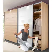 Wimex Schwebetürenschrank "Easy", weiß (struktureichefarben hell, weiß), B:180cm H:210cm T:65cm, Schränke, Schwebetürenschrank