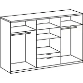 Wimex Kleiderschrank "New York", weiß (struktureichefarben hell,weiß, spiegel), B:270cm H:208cm T:58cm, Schränke, Kleiderschrank, mit Spiegeltür