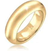 Elli Silberring PREMIUM "Ring Bandring 925 Sterling Silber" Gr. 58, gold, Fingerringe, Damen, 58, Silber 925 (Sterlingsilber), Silberring