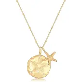 Elli Kette mit Anhänger "Halskette Blume Seestern Maritim 925 Sterling Silber" Gr. 45, gold, Halsketten, Damen, 45, ohne Stein, Silber 925 (Sterlingsilber), Kette mit Anhänger