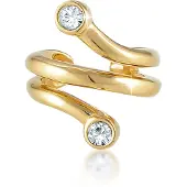 Elli Ohrklemme "Ohrringe Single Earcuff Ohrklemme 925 Silber, mit Kristallen von Swarovski" Gr. 11, gold, Ohrringe, Damen, 11, Silber 925 (Sterlingsilber), Ohrklemme