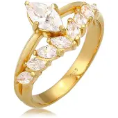 Elli Ring Doppelring Zirkonia Schmuckstein Edel 925 Silber Elli Premium Gold