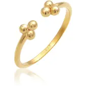 Elli Silberring "Ring Ring Kugel Design 925 Sterling Silber Verstellbar", gold, Fingerringe, Damen, Silber 925 (Sterlingsilber), Silberring