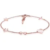Elli Armband Kreuz Herz Infinity Anker Stern Pendant 925 Silber Elli Rosegold