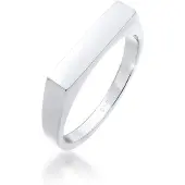 Elli Siegelring "Ring Siegelring Rechteck Pinky Ring 925 Silber" Gr. 50, silber, Fingerringe, Damen, 50, ohne Stein, Silber 925 (Sterlingsilber), 9mm, Siegelring