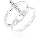 Elli Silberring "Ring GLas Kristalle Weiß 925 Sterling Silver" Gr. 56, silber, Fingerringe, Damen, 56, Silber 925 (Sterlingsilber), Silberring