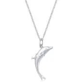Elli Kette mit Anhänger "Halskette Anhänger Delphin 925 Sterling Silber" Gr. 45, silber, Halsketten, Damen, ohne Stein, Silber 925 (Sterlingsilber), Kette mit Anhänger