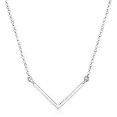 Elli Kette mit Anhänger "Halskette V-förmiger Anhänger 925 Silber" Gr. 45, silber, Halsketten, Damen, ohne Stein, Silber 925 (Sterlingsilber), Kette mit Anhänger