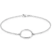 Elli Armkette "Armband Kreis Schlicht 925 Silber" Gr. 180, silber, Armbänder, Damen, 180, Silber 925 (Sterlingsilber), Armkette