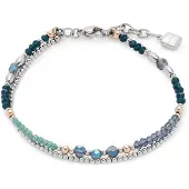 Leonardo Edelstahlarmband "Natalina", bunt (edelstahlfarben, roségoldfarben, blau, grün, türkis), Armbänder, Damen, 20cm, Edelstahl, Edelstahlarmband, mit Glasperle