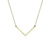 Elli Kette mit Anhänger "Halskette V-förmiger Anhänger 925 Silber" Gr. 45, gold, Halsketten, Damen, ohne Stein, Silber 925 (Sterlingsilber), Kette mit Anhänger