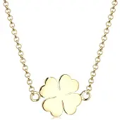 Elli Kette mit Anhänger "Halskette Anhänger Kleeblatt Glück 925 Silber" Gr. 40, gold, Halsketten, Damen, ohne Stein, Silber 925 (Sterlingsilber), Kette mit Anhänger