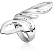 Nenalina Fingerring Wickelring Statement Geschwungen Trend 925 Silber