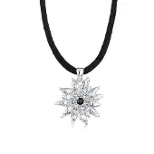 Elli Kette mit Anhänger "Halskette Edelweiss Weiß 925 Sterling Silber, mit Kristallen von Swarovski" Gr. 45, weiß, Halsketten, Damen, Silber 925 (Sterlingsilber), Kette mit Anhänger