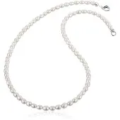 Nenalina Silberkette "Halskette Zeitlos Klassik Süßwasserzuchtperlen 925 Silber" Gr. 70, silber, Halsketten, Damen, 70, Silber 925 (Sterlingsilber), Silberkette