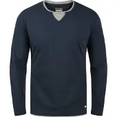 Blend Rundhalsshirt "Rundhalsshirt BHLeonas", Herren, Gr. XXL, blau (navy), Obermaterial: 80% Baumwolle CO. 20% Polyester PES., Shirts Rundhalsshirt