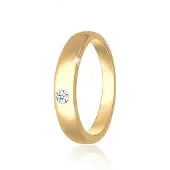 Elli DIAMONDS Perlenanhänger "Anhänger Anhänger Taufring Diamant Weiß Brillantschliff (0.005 ct) 585 Gelbgold" Gr. 12, gold, Schmuckanhänger, Mädchen, Gelbgold 585, Perlenanhänger