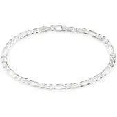 Bruno Banani Armband "Schmuck Geschenk Silber 925 Armschmuck Armkette Figarokette" Gr. 19, silber (silberfarben), Armbänder, Herren, 19, Silber 925 (Sterlingsilber), Armband
