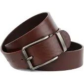 Anthoni Crown Ledergürtel , Herren, Gr. 95, braun, Leder, unifarben, Gürtel Ledergürtel, Dornschließe in Matt