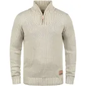 !Solid Troyer SOLID "Troyer SDPetro", Herren, Gr. XXL, beige (oyster gre), Obermaterial: 50% Baumwolle CO. 50% Polyacryl PAN., Pullover Troyer