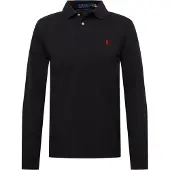 Ralph Lauren für Herren. 710680790045 Custom Slim Fit Pique-Poloshirt schwarz (S), Lässig, Baumwolle, Langarm