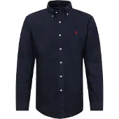 Ralph Lauren für Herren. 710772290002 Custom Fit Oxford Hemd navy (XL), Lässig, Baumwolle, Langarm, Marine