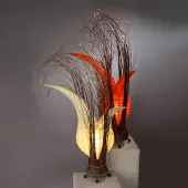 WORU Bunga Tischleuchte in floraler Form, orange