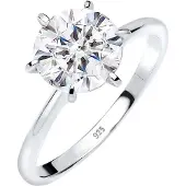 Elli Verlobungsring "Ring Verlobungsring Kristalle 925 Silber" Gr. 52, silber, Fingerringe, Damen, 52, Silber 925 (Sterlingsilber), Verlobungsring