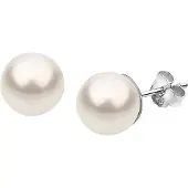 Nenalina Paar Ohrstecker "Ohrringe Basic Synthetische Perle 925 Silber" Gr. 8, weiß, Ohrringe, Damen, 8, ohne Stein, Silber 925 (Sterlingsilber), Paar Ohrstecker