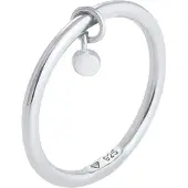 Elli Ring Bandring Stapelring Rund Plättchen Basic 925 Ring Elli Silber