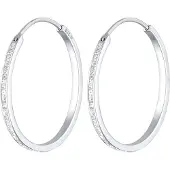 Elli Paar Creolen "Ohrringe Creolen mit funkelnden Emaille Lack 925 Sterling Silber", silber, Ohrringe, Damen, ohne Stein, Silber 925 (Sterlingsilber), Paar Creolen