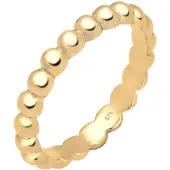 Elli Silberring "Ring Stacking Ring Kügelchen 925 Silber" Gr. 52, gold, Fingerringe, Damen, 52, Silber 925 (Sterlingsilber), Silberring