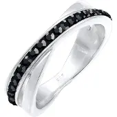 Elli Silberring "Ring Wickelring Zart 925 Silber, mit Kristallen von Swarovski" Gr. 60, silber, Fingerringe, Damen, 60, Silber 925 (Sterlingsilber), Silberring