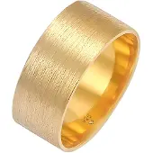 Elli Silberring "Ring Bandring Breit Matt Gebürstet Basic 925 Silber" Gr. 56, gold, Fingerringe, Damen, 56, Silber 925 (Sterlingsilber), Silberring