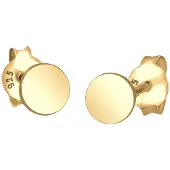 Elli Paar Ohrstecker "Ohrringe Neu Rund Kreis Emaille Geo 925 Silber vergoldet", gold, Ohrringe, Damen, ohne Stein, Silber 925 (Sterlingsilber), Paar Ohrstecker