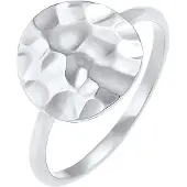 Elli Silberring "Ring Dot Plättchen Gehämmert 925 Silber" Gr. 52, silber, Fingerringe, Damen, 52, Silber 925 (Sterlingsilber), Silberring