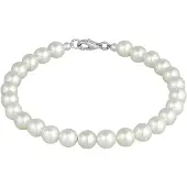Elli Armband Muschelkernperlen 925 Sterling Silber Elli Weiß