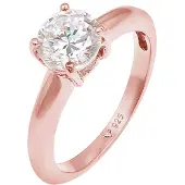 Elli Silberring "Ring Solitär Klassisch Zirkonia Verlobung 925 Silber" Gr. 62, rosa (rosegold), Fingerringe, Damen, 62, Silber 925 (Sterlingsilber), Silberring