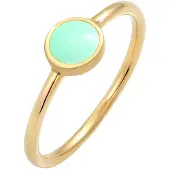 Elli Silberring "Ring Solitär Stapelring Emaille 925 Silber" Gr. 58, grün (hellgrün), Fingerringe, Damen, 58, Silber 925 (Sterlingsilber), Silberring