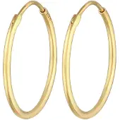 Elli Paar Creolen "Ohrringe Creolen Basic Klassisch (30 mm) 925 Silber" Gr. 32, gold, Ohrringe, Damen, 32, ohne Stein, Silber 925 (Sterlingsilber), Paar Creolen