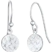 Elli Paar Ohrhänger "Ohrringe Plättchen Coin Organic Gehämmert 925 Silber" Gr. 20, silber, Ohrringe, Damen, 20, ohne Stein, Silber 925 (Sterlingsilber), Paar Ohrhänger