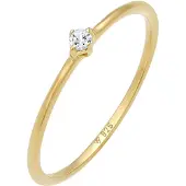 Elli Verlobungsring PREMIUM "Ring Stapelring Topas Solitär Verlobung 925 Silber" Gr. 52, gold, Fingerringe, Damen, 52, Silber 925 (Sterlingsilber), Verlobungsring