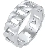 KUZZOI Silberring "Ring Herren Chunky Chain Look Panzerglieder 925 Silber" Gr. 64, grau, Fingerringe, Herren, 64, Silber 925 (Sterlingsilber), Silberring