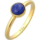 Elli Ring Lapis Lazuli Edelstein Solitär 925 Silber Elli Premium Gold