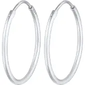 Elli Paar Creolen "Ohrringe Creolen Basic Klassisch (30 mm) 925 Silber" Gr. 32, silber, Ohrringe, Damen, 32, ohne Stein, Silber 925 (Sterlingsilber), Paar Creolen