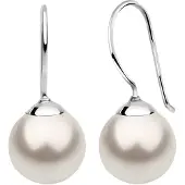 Nenalina Paar Ohrhänger "Ohrringe Hänger Basic Synthetische Perle 925 Silber" Gr. 25, weiß, Ohrringe, Damen, 25, ohne Stein, Silber 925 (Sterlingsilber), Paar Ohrhänger