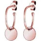 Elli Paar Creolen "Ohrringe Creole Geo Plättchen Trend 925 Silber" Gr. 20, rosa (rosegold), Ohrringe, Damen, 20, ohne Stein, Silber 925 (Sterlingsilber), Paar Creolen