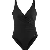 LASCANA Badeanzug , Damen, Gr. 46, Cup C, schwarz, Polyamid, Wickeloptik, Badeanzüge Badeanzug, In Wickel-Optik mit Shaping-Effekt