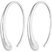 Elli Paar Creolen "Ohrringe Creole Tropfen Oval Offen Basic 925 Silber" Gr. 30, silber, Ohrringe, Damen, 30, ohne Stein, Silber 925 (Sterlingsilber), Paar Creolen