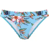 LASCANA Bikini-Hose "Malia", Damen, Gr. 34, N-Gr, blau (hellblau, bedruckt), Microfaser, Microfaser, Polyamid, bedruckt, floral, Badehosen Bikini-Hose, mit Umschlagbund mit tropischem Print